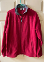 € Mens Medium PROSPIRIT Red Full Zip Up Fleece Jacket Medium Pockets