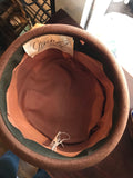 a** Vintage Womens Marche' Exclusive Brown Pillbox Hat 7” Band