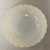 a** Vintage Milk Glass Serving Bowl White Round Raised Bubble Design 8.25”