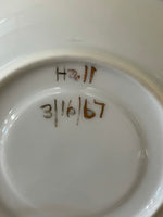 €€ (Copy) a** Vintage China HALL White Saucer 3/16/67 Gold Rim