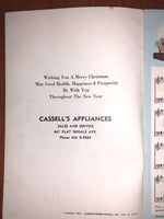 *Vintage CHRISTMAS CAROLS Songbook Song Book Cassell’s Appliances Atlanta GA 1963