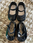 Set/2 Baby Infant Newborn Girl 0-3 Months Size 1 Black Soft Sole Crib Dress Shoes