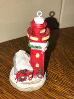 HOLIDAY Christmas Ornaments Tree Light Houses By WMG 2009