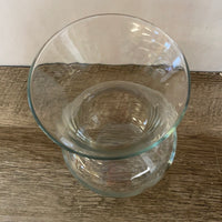 a** Flower VASE On Round Base Medium Clear Glass 7” Decor