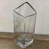 a** Large Heavy Glass 9.75” Hurricane Cylinder Flower VASE Candle Holder Clear