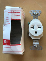 New PASS & SEYMOUR Receptacle Outlet 5851-WCC8 7478 20amp 250v Commercial White NIB