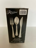 a** NEW WNA Reflections 160 Piece Set Heavy Plastic Silverware 80 Forks/40 Spoons & Knives