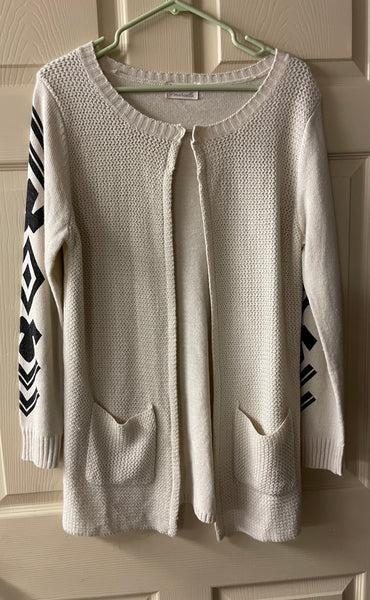 Womens Large MARCELLE Cream Beige Cardigan Sweater