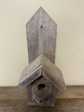 *Rustic Wood Bird House Pitch Roof and Ledge