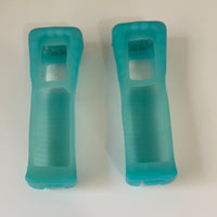 a* NYKD Wand Remote Rubber Silicone Gel Cover Sleeves Blue Lot of 2 for Nintendo Wii