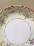 *Vintage China NORITAKE Oradell 588 7.25” Salad/Soup/Serving Porcelain Bowl Pink Blue Yellow Flowers with Gold Scrolling Retired