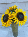 <€€ Set/3 Artificial Yellow Sunflower 28" Stems