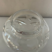 V<€€ Small Crystal Star Cut Clear Heavy Hurricane Lamp Candle Holder Chimney Cover