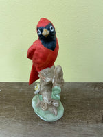 *Vintage Red Bird in Tree A Price Import Japan Porcelain 6"
