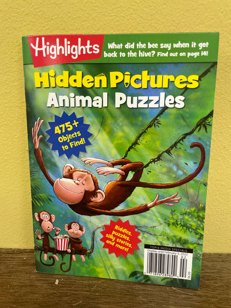 NEW HIGHLIGHTS Hidden Pictures Animal Puzzles February 2022 Children's Book