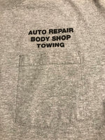 *New Mens Hall County BODY SHOP Tshirt Short Sleeve Cotton Gray Pocket XL ANVIL