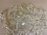 + 1 Lbs Broken Vintage Clear Raised Etched Starburst Glass for Craft & Art Mosaic Projects - 1/4” Thick