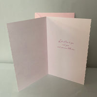 €€ New Lot/2 Baby Girl Congratulations Greeting Cards w/ Envelopes w/ Gift Trim