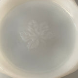a** Vintage Pair/Set of 2 ANCHOR HOCKING Milk Glass Pedestal Serving Bowls Gold Rim Grapes