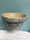 €a**  R. R. P. Co. Pottery 7.5” Bowl Blue Spongeware Splatterware Country Farmhouse