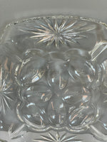 <€€ Vintage Deviled Egg Divided Relish Glass Serving Tray  Starburst Ruffled Edge Anchor Hocking