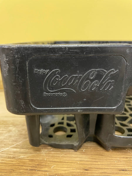 a* Vintage Coca Cola Plastic Crate Stackable 18.5 x 12.5  Coke Tray Carrier Black Norseman