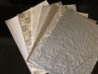 *NEW Recollections Designer Craft Handmade Paper 7 Sheets Silver Designs 8.5” x 11”
