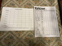 Yahtzee Score Card Sheets Two-Sided and 5 Dice