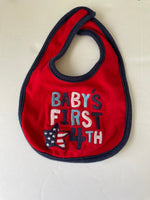 Carter's Baby Unisex One Size 100% Cotton Adjustable My 1st 4th of July Bib