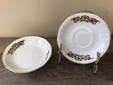 Vintage China A.G.C. Co. OXFORD IVORY USA 6” Saucers and Fruit Bowl Set Retired