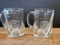 a** Vintage Set/5 Apothecary Pharmacy RX Barware Beer Mugs Pressed Logo MCM