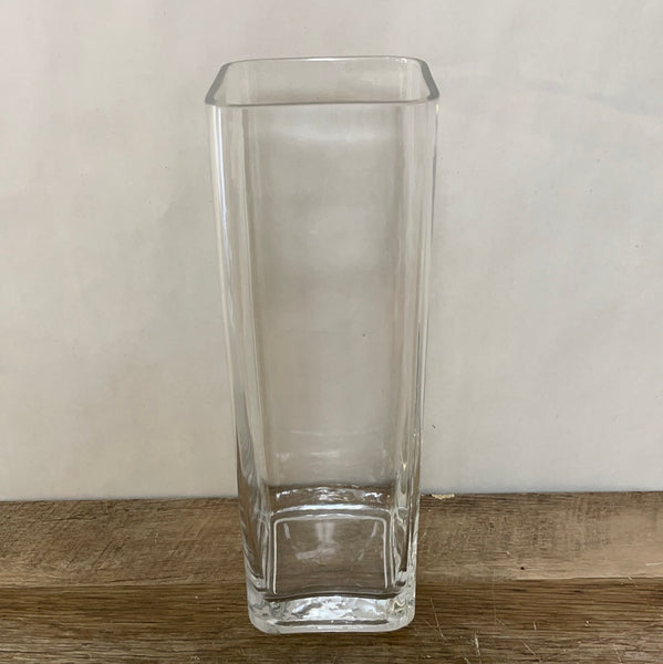 a** Large Heavy Glass 12” Hurricane Cylinder Flower VASE Candle Holder Clear Decor