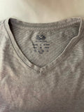 Mens FRUIT OF THE LOOM Gray Cotton/Poly Vneck Tshirt Short Sleeve Large