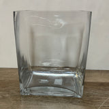 a** Heavy Block 7.75” Vase Vessel Medium Clear Decor