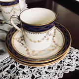 Vintage China TEA SET Stars On Blue Gold Rim C.B.L. England Retired