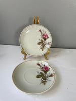 a* Vintage 12 piece Miniature Porcelain China Toy Tea Set Japan Pink Roses Child