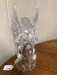 a** Clear Iridescent Glitter 11” Angel Figurine Christmas Holiday