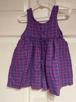 Vintage Toddler Girl 2T Sleeveless Jumper Dress All Season Pink & Purple Checkered
