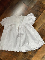 Vintage Girls Toddler 6 Months 13-16 Lbs Summer Spring White Eyelet Dress with Pink Ribbons