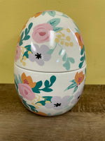 Easter Egg Lidded Ceramic Planter Trinket Keepsake Spring Floral Mantel Decor ProPlants