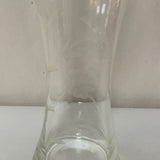 <€ Delicate Clear Glass 8” Bud Vase Etched Frosted Design Decor Damaged