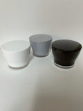 a** Set of 3 Plastic Apothecary Jars for Bathroom Storage Canister Brown White Gray