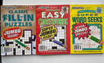 NEW Set/3 PennyPress Easy Crosswords &  Word Seeks Puzzles Jumbo Issue 2022 & 2023