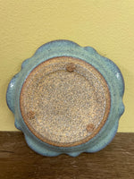 ~€ Pottery Stone Crackle Glass Ashtray Trinket Dish Tray