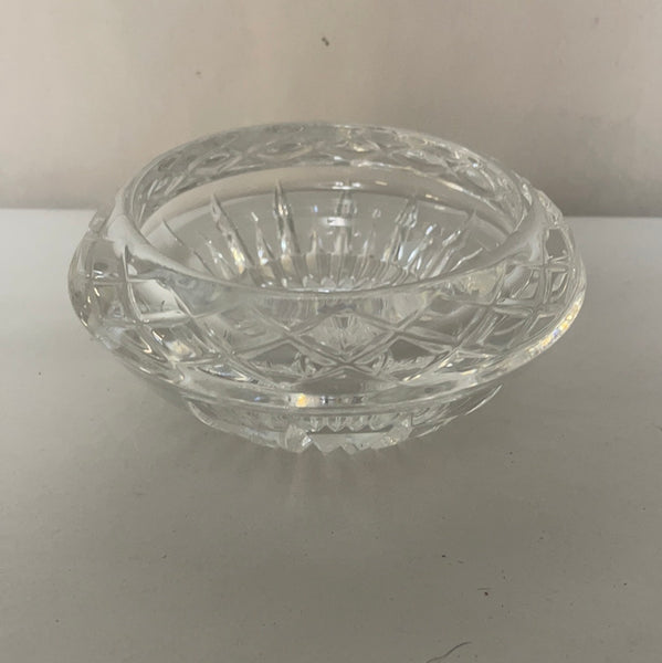 *Heavy Crystal Diamond Cut Votive Candle Holder Bud Vase Trinket Bowl Round