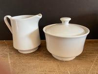 €¥ HB Hotel Balfour Creamer and Sugar Bowl w/ Lid Set White