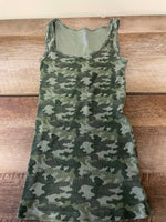Womens Juniors XSmall Green Camouflage Camo Tank Top