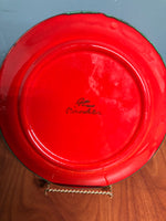 Vintage Rare German POTTERY Piroschka Gallo Villeroy & Boch Glazed Pottery Green Red Set/7 Cup Mugs & Saucers 1972 Retired