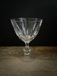 Single Crystal Wine Glass Goblet Pressed Glass Stemmed  5.75” H x 3.75” Diameter