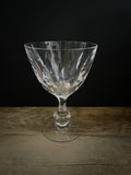 a* Single Crystal Wine Glass Goblet Pressed Glass Stemmed  5.75” H x 3.75” Diameter